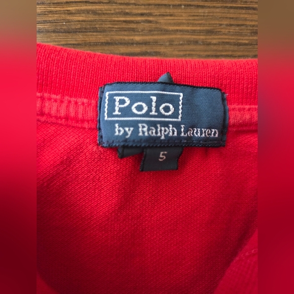 Lot Of 2 Polo by Ralph Lauren Kids Red Long Sleeve and Polo Shirt Sz.5. (P2) - Picture 5 of 5